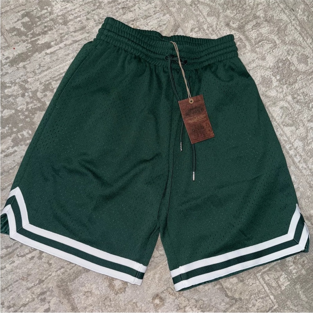 Mitchell‎ & Ness Branded Basic Shorts Men's  Green New Msrp $60